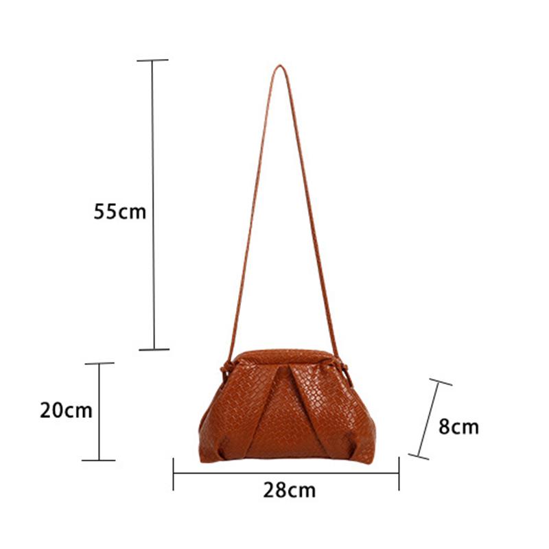 Woven Clip Women's Cloud Bag Fashionable Light Luxury Pleated Small Versatile and Stylish Shoulder Clutch Crossbody Bag