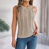 Damen T-Shirt mit V-Ausschnitt, ärmellos, einfarbig, für Damen, T-Shirt, Street-Strickmode
