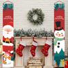 Merry Christmas Hanging Door Banner Santa Claus Snowman Couplet New Year Christmas Decorations For Home Xmas Gifts Navidad