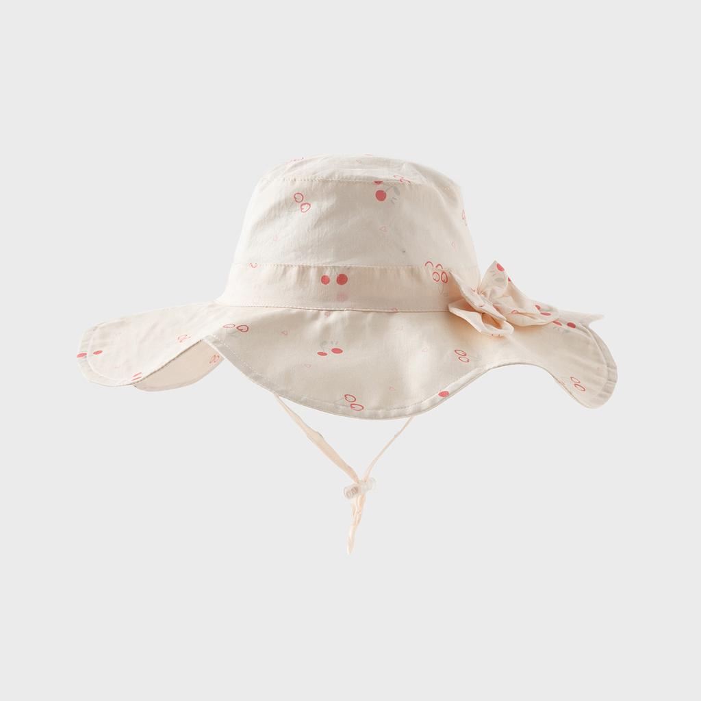 David Bella Children's Hat, Girls' Pure Cotton Fisherman's Hat, Sunshade Hat, Baby Printed Sun Hat