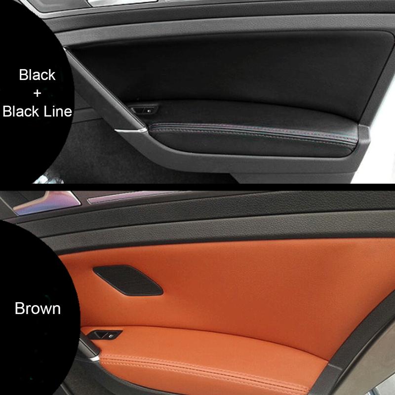 8PCS LHD Front Rear Armrest Cover For VW Golf 7 MK7 2014 2015 2016 2017 2018 Car Door Panel Armrest Cover Sticker Trim