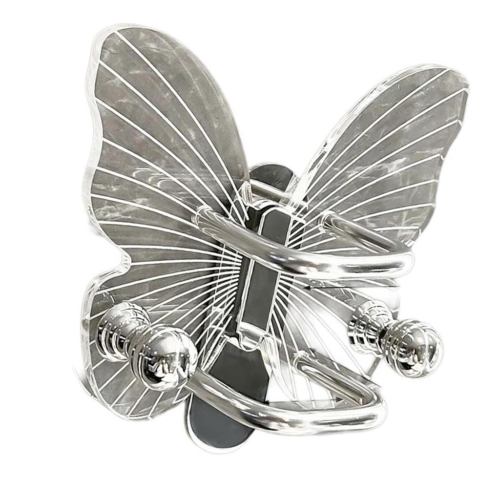 Clear Sturdy Acrylic Butterfly Wall Hook Stylish Hairbrush Organizers for Home Decoration and Storage Solution