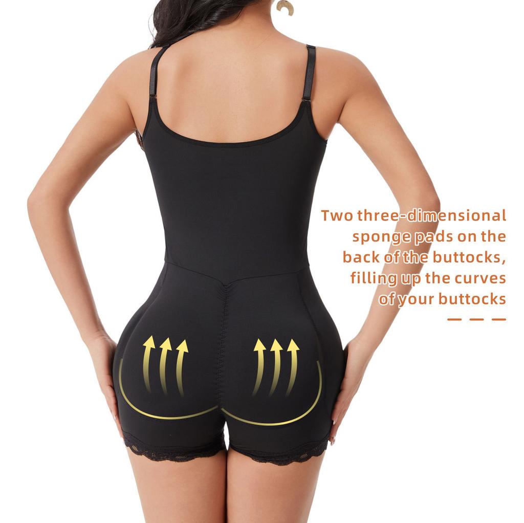 Women Bodysuit Shapewear Tummy Control Body Shaper Waist Slimming Sheath Butt Lifter Push Up Padded Fake Hip Shapers Corset
