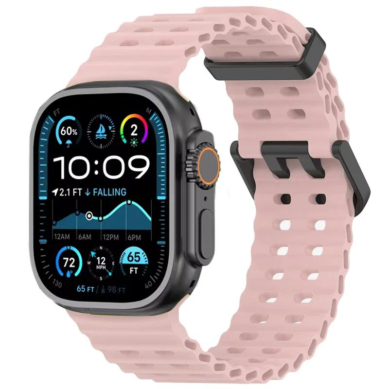 Ozean-Silikonarmband für Apple Watch Ultra 3 2 49mm/11 10 46mm 45mm 44mm Sportarmband Armband iWatch Serie 9 8 7 6 5 4 SE 3