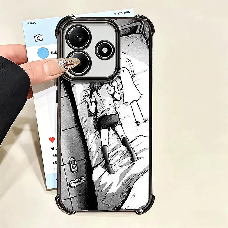 Oyasumi Punpun Anime Plating Phone Case For Xiaomi Poco X5 X6 X7 X8 Pro Max F8 Ultra F7 M8 M7 M5S Redmi 15C 15 14C 13C 13 X3 12C