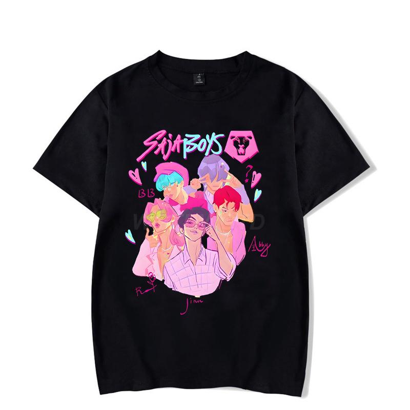 Saja Boys Jinu T-shirt Anime Anime Characters Print T Shirt Men Women Fashion Hip Hop Tees Short Sleeve Rock Roll Tshirts