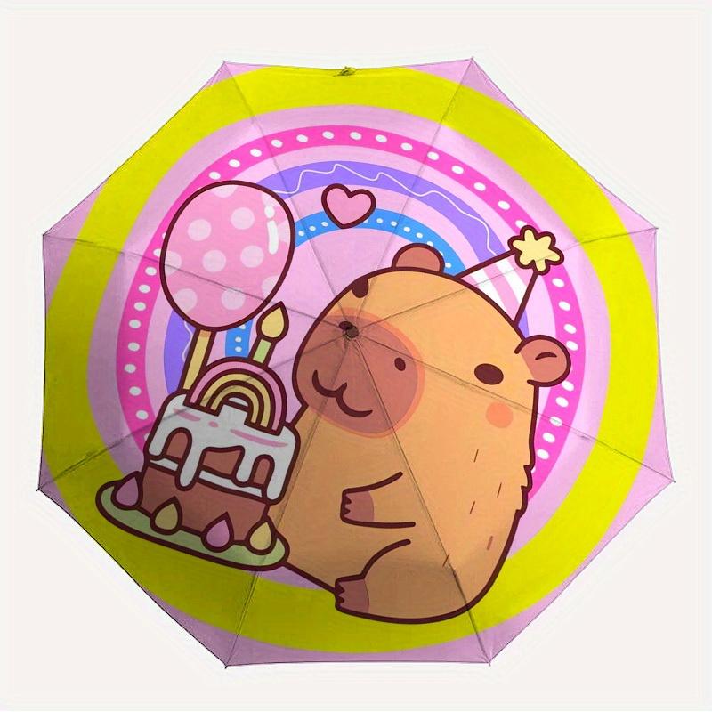 1pc Birthday Capybara Cute animal Themed High-quality Umbrella,Automatic Opening and Closing Umbrella,Multi-functional Umbrella G0811028