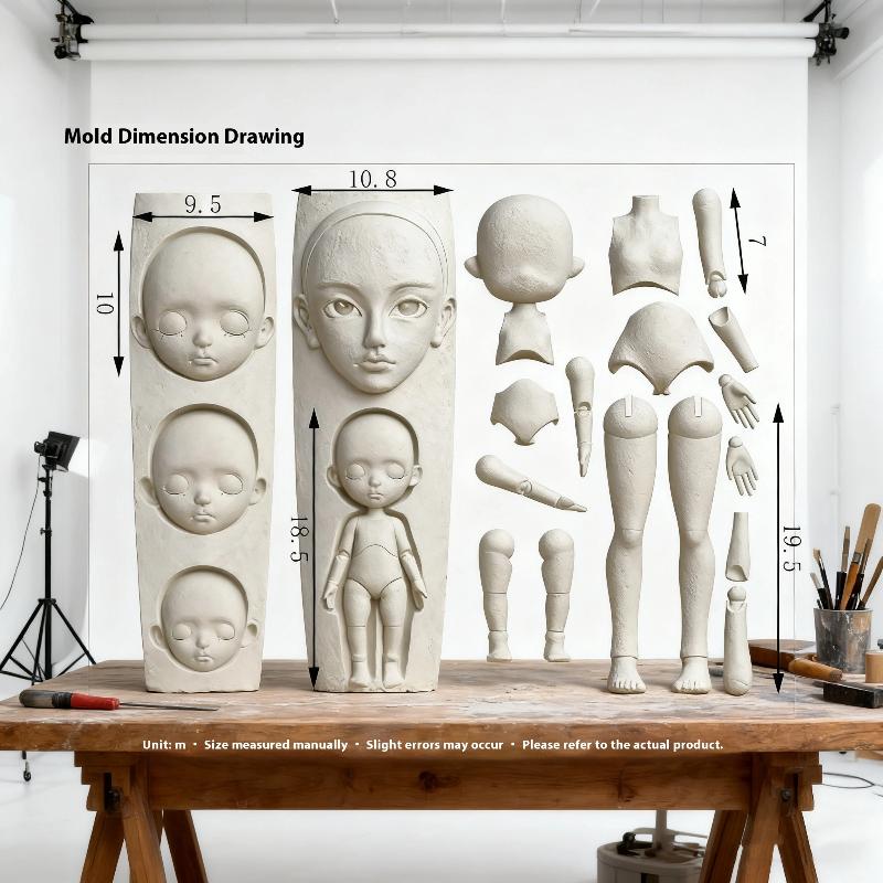 1 Set Facial Doll 3D Silicone Mold Nail Art Decoration Diy Design Nails Mold Wearing Armor Accessories