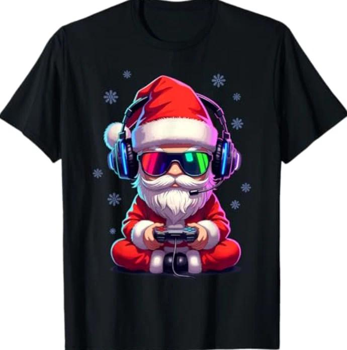 Santa Gaming Christmas Video Game 2XL