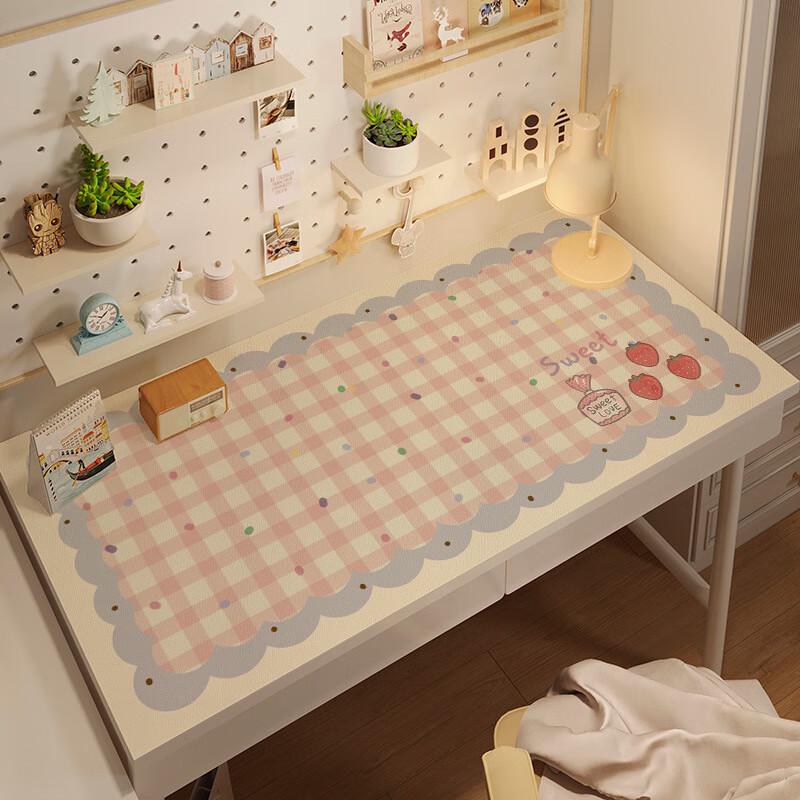 ZISIZ Double-Sided Leather Desk Mat for Students & Kids