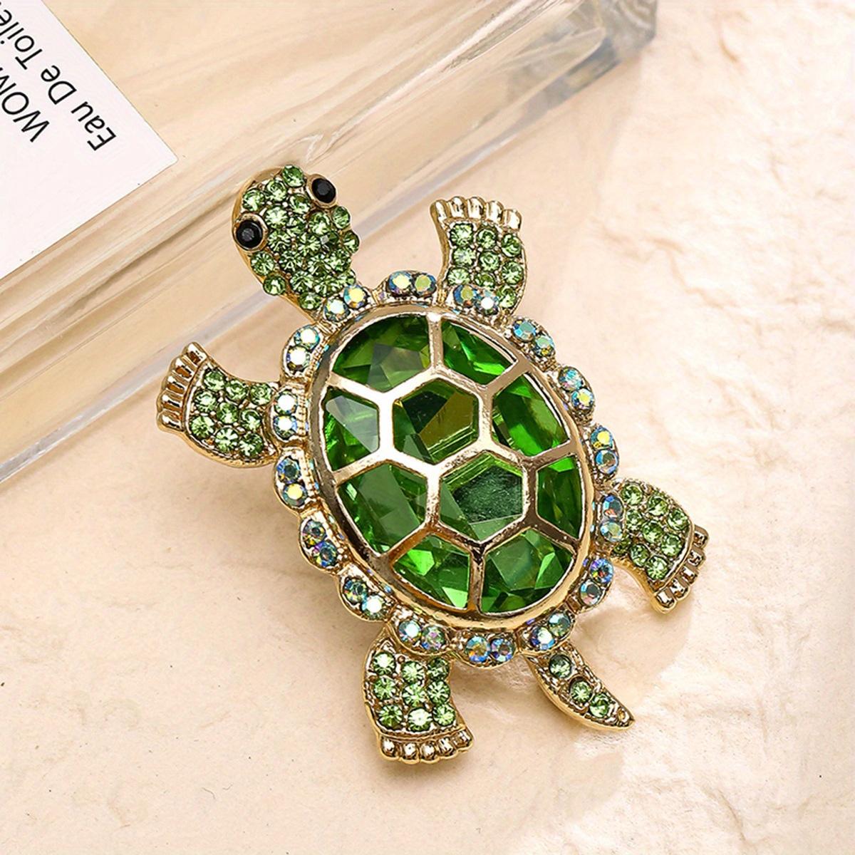 

Elegant Rhinestone Turtle Brooch - Retro Cute Animal Shape, Unisex Luxury Jewelry Accessory, Ideal Holiday Gift