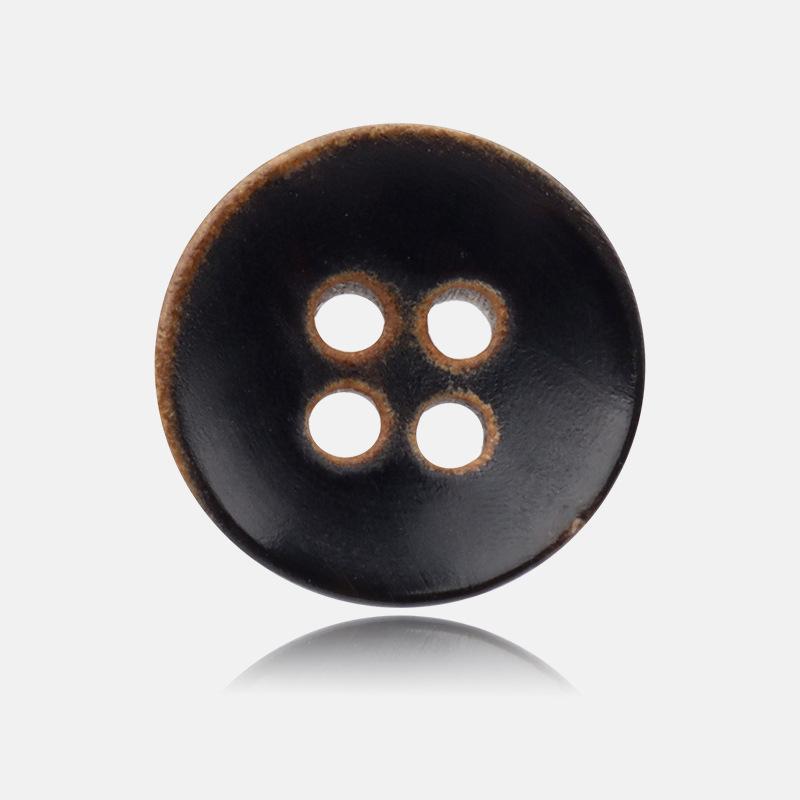10Pcs Quaint Style, Versatile Coffee Color, Grilled Surface, Round Natural Horn, Small Button Shirt Button, Chiffon Shirt Button.