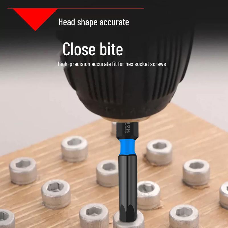 Extended S2 Air Pneumatic Screwdriver Hex Bit Set - Strong Magnetic, Super Hard, Non-slip