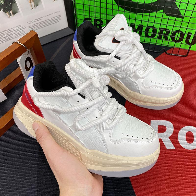 New couple thick heightening shoes sports and leisure pair of shoe rope design bread shoes