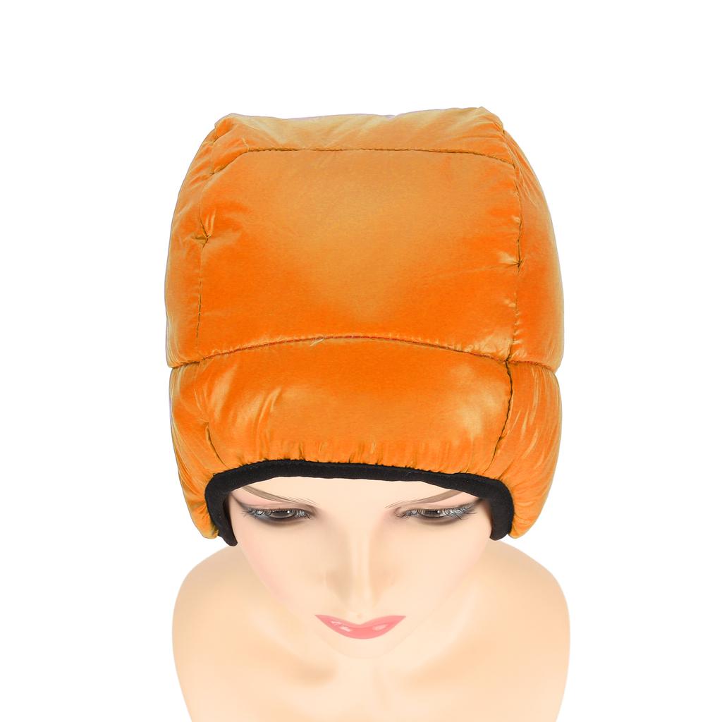 Winter Duck Down Earflap Hat Ultra Light Comfortable Warm Outdoor Down Hat for Mountaineering Skiing Skating Orange