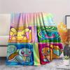 Pokemon Characters Print Flannel Blanket,High Quality Comfortable for All Seasons,Home Decor,Warmth and Comfort,Perfect for Christmas Gifts