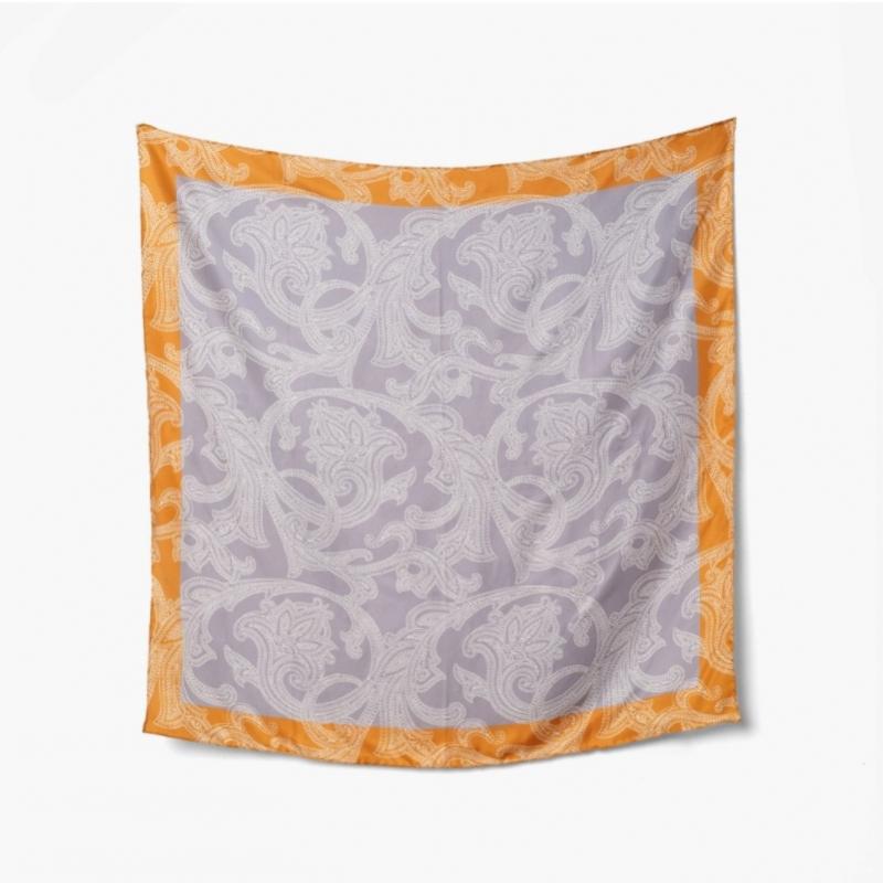 Paolo Albizzati Silk Bandana  Paisley  Gray Azf1m80001a13