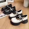 Woman Lolita Shoes Patent Leather Cute Bow  Pumps Bride Wedding Cosplay Party Dress ShoesG