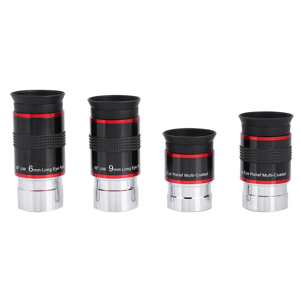1.25  68 Degrees  Ultra Wide Angle FMC Eyepiece Kit 6+9+15+20mm for Astro Telescope