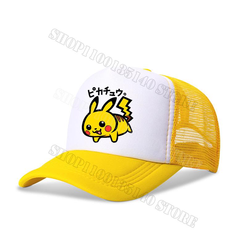 Pokemons Baseball Cap Anime Cartoon Printed Sunshade Peaked Caps Kids Adult Summer Breathable Sunhat Cute Boys Girls Mesh Hats