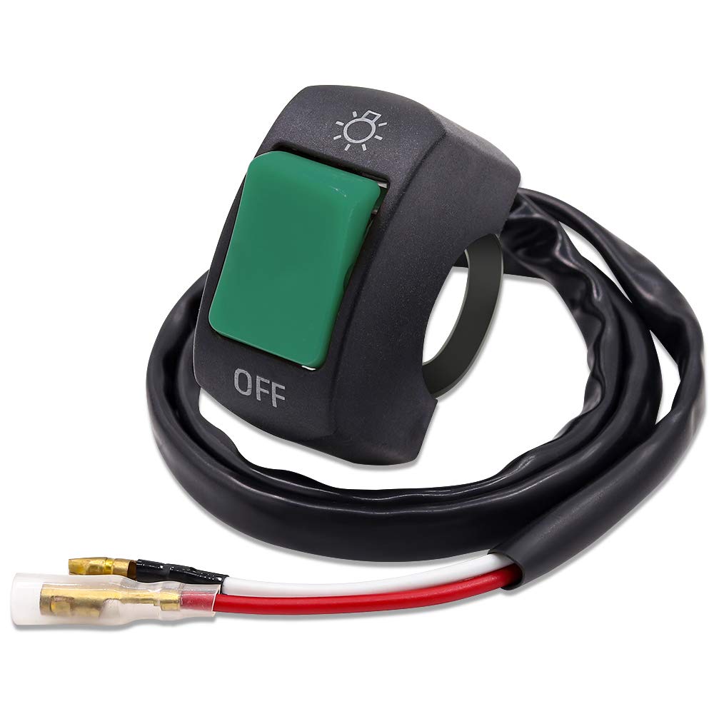 

Aoling DC Motorcycle Handle Switch with Gibbon Terminal for 7/8 Inch Bike Handlebar ON/OFF green зелёный