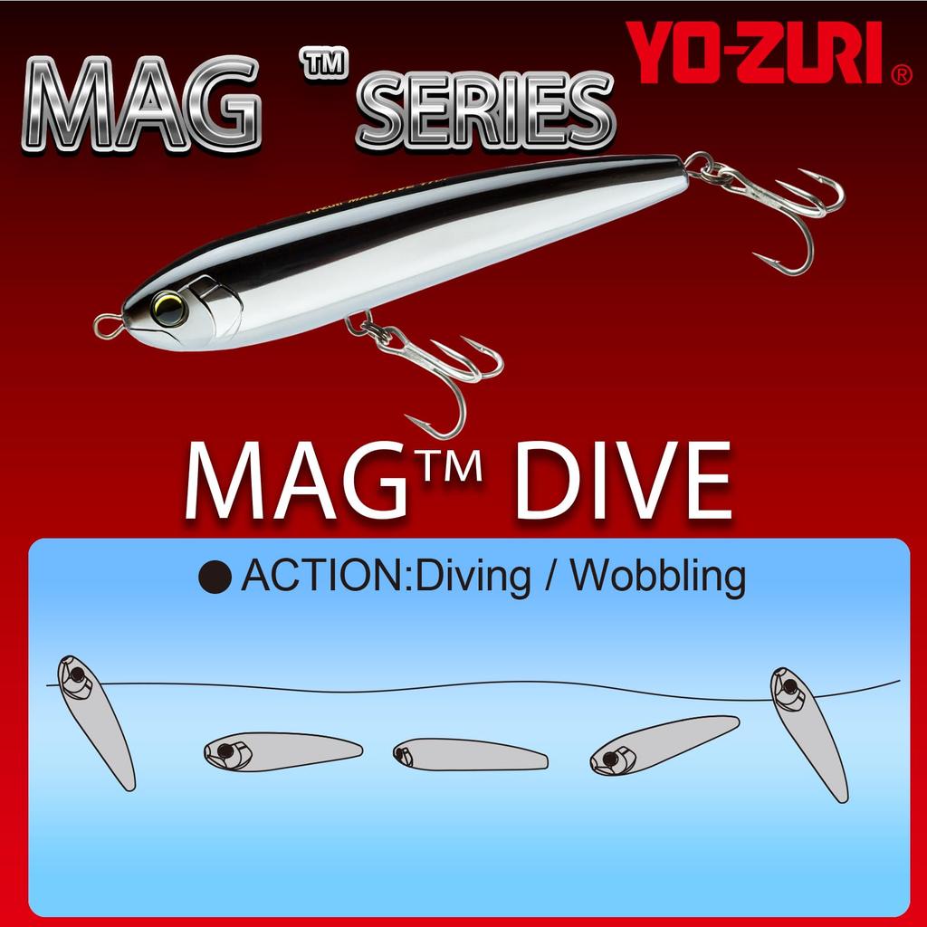 YO-ZURI Saltwater Lure Mag Dive Floating 200mm Color Black Purple Center of Gravity Shift