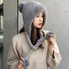 Plush Hat Solid Color Warm Knitted Hat Plush Ball Wool Hat Cute Hanging Ball Outdoor Hat Winter