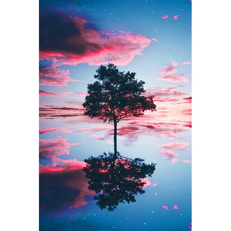 DIY Scenic 5D Diamond Painting Full Round Drill Tree Diamond Embroidery Cross Stitch Mosaic Cross Stitch Wall Art Home Decor