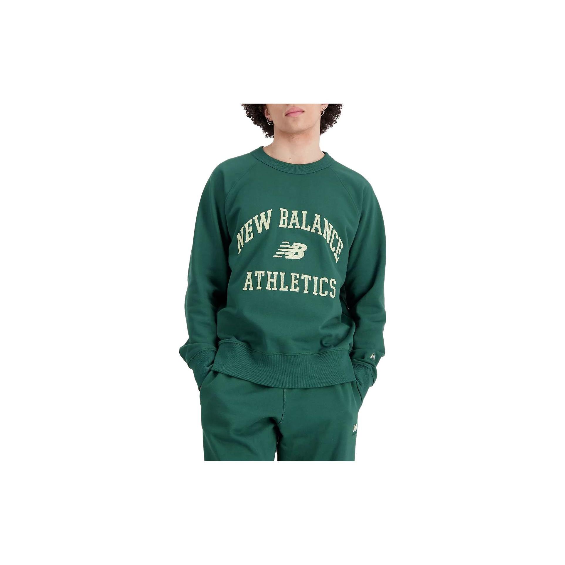 New Balance Athletics Varsity Sweatshirt Asia Sizing Nightwatch Green Men s MT33550-NWG M