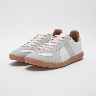 [Analoge Stimmung] Bundeswehr Wildleder Sneaker (Weiß) [AN24F2701] [Versand aus Korea] 100% Original
