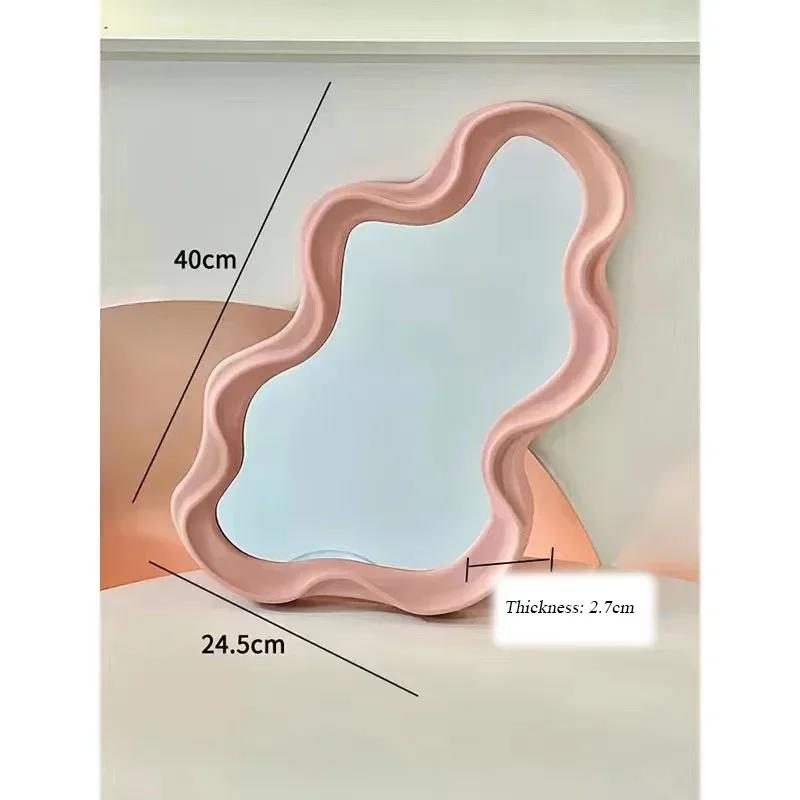 Irregular Waterproof Makeup Mirror, Cloud-shaped Vanity Mirror, Bathroom Wall-mounted & Tabletop Dual-use, Decorative Mirror