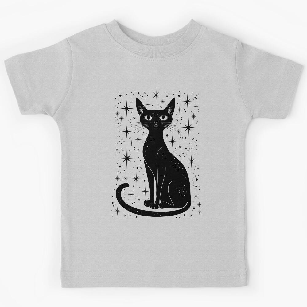 Black Cat: Where Midnight Magic Meets Moonlit Mystery Kids T-Shirt 160