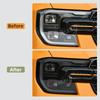 For Ford Ranger 2023 2024 2025 Invisible Car Wrap TPU Film Headlight Protective Tint 2PCS Accessories