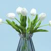 5 Pcs Artificial PU Tulip Real Touch Fake Flower Bouquet Fake Floral Arrangement for Wedding Spring Home Office Party Decoration