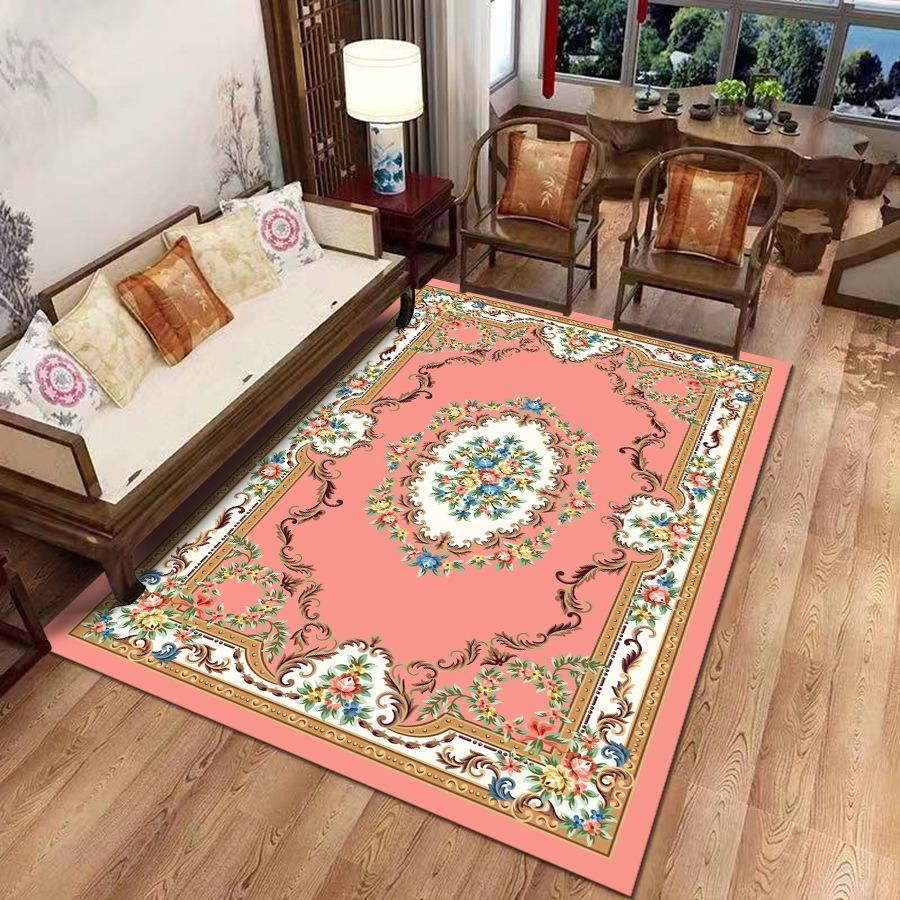 Retro Europe Persia Style Flowers Carpet Living Room Sofa Bedroom Study Bathroom Kitchen Entrance Door Mat Non-slip Decor Rug