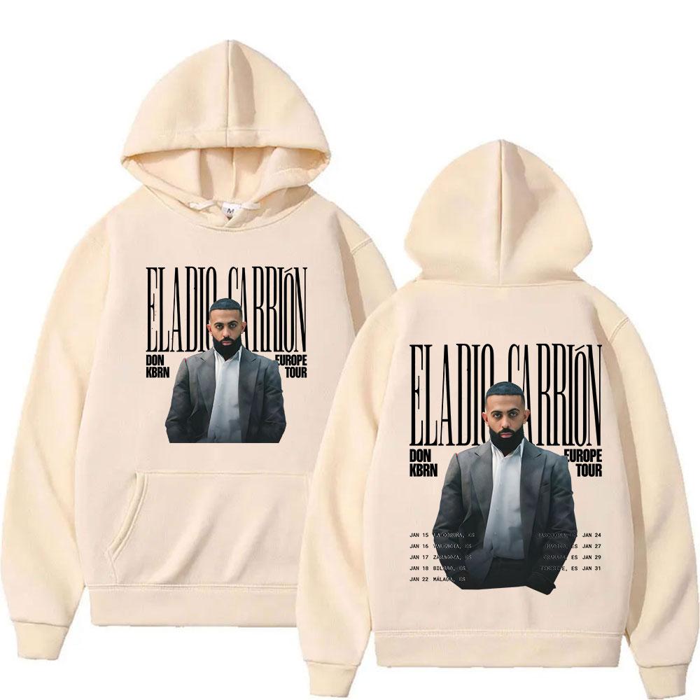 Rapper ELADIO CARRIÓN DON KBRN WORLD TOUR 2025 Hoodie Hip Hop Fashion Autumn/Winter Oversized Sweatshirt Fleece Streetwear