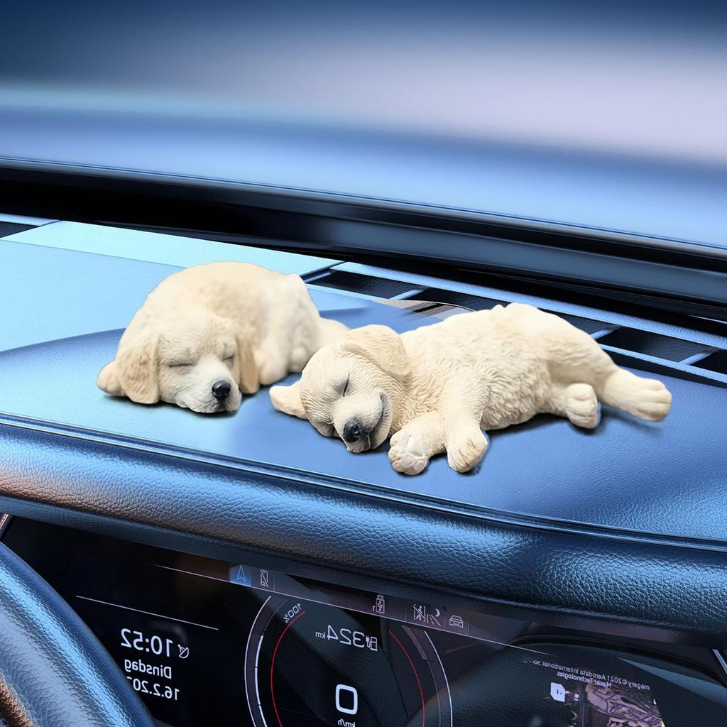 Dashboard Figures Cute Sleeping Dog Shape Table Decoration Auto Dashboard Ornaments For Drivers Collectors Office Home Road