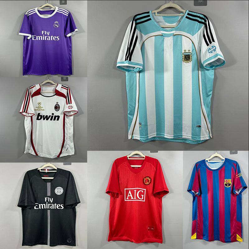 Arsenal Real Madrid Barcelona Jerseys Vintage Paris Argentina Germany Brazil Summer Adult Short Sleeve Football Jerseys