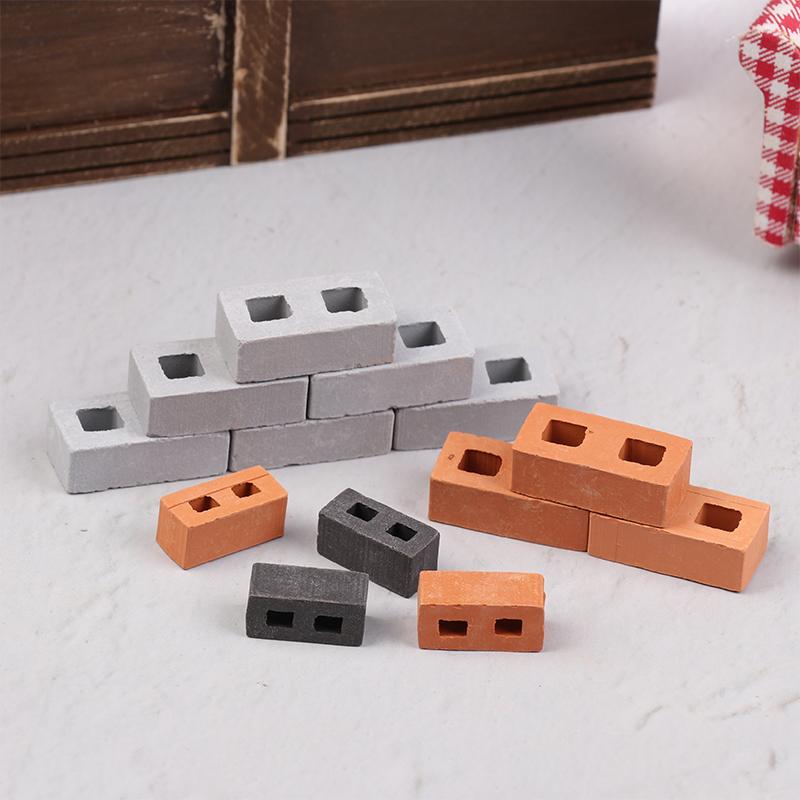 20/50Pcs Miniature Cinder Blocks Model 1/12 Dollhouse Micro Landscape Mini Concrete Bricks Toy Micro Scene Construction Props