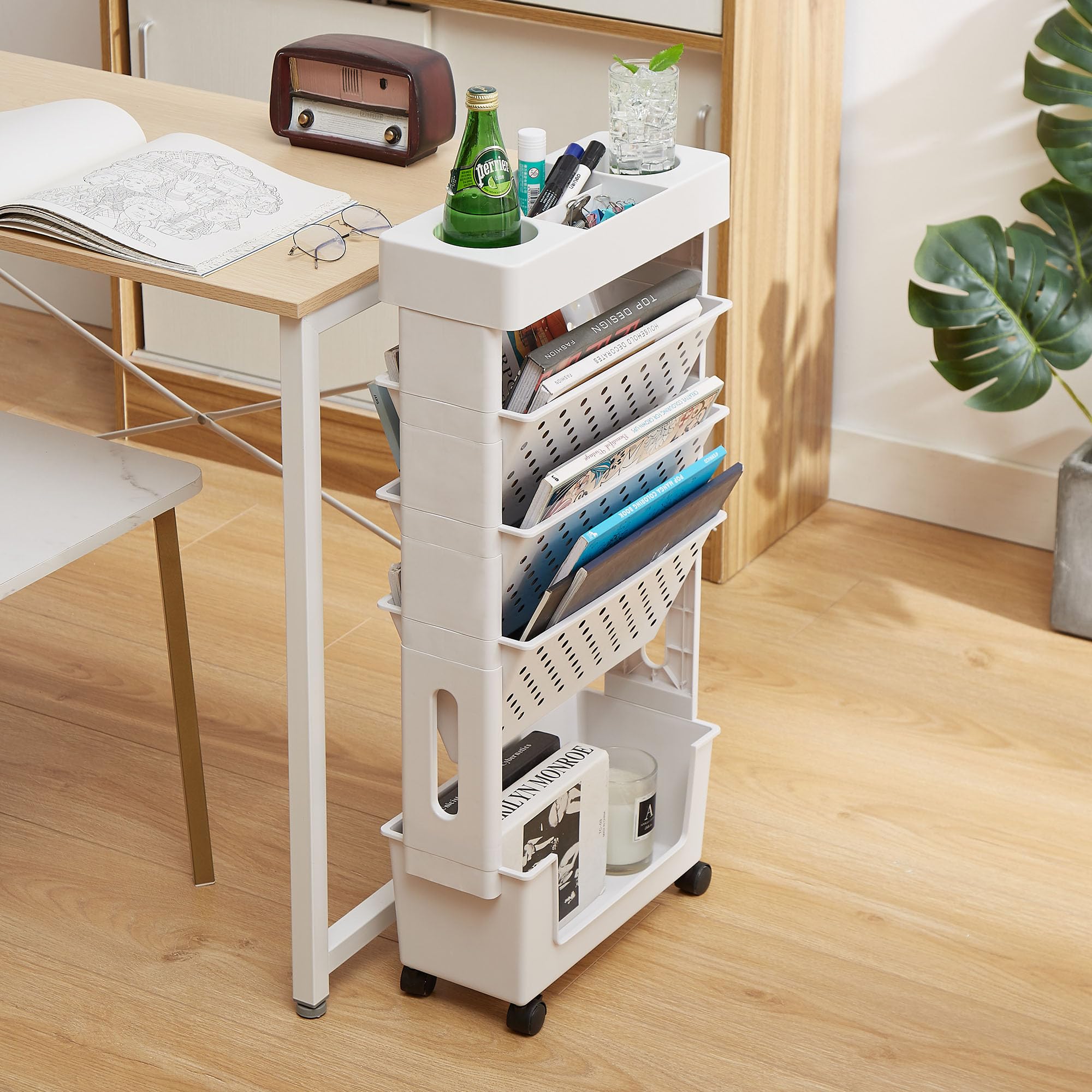 

VECELO Папка для документов Регулируемый зазор Легкий учебник Тонкий дизайн с большой вместимостью Скандинавский Стильный и Милый Книга Декоративная Выставка Журнал