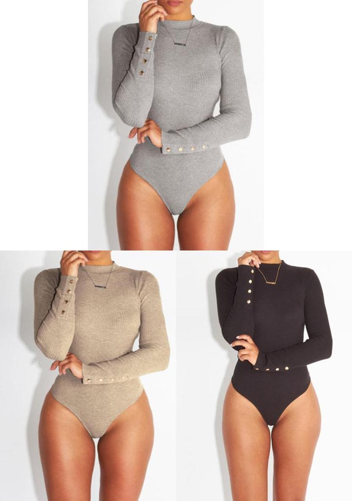 Premium Quality Long Sleeve Basic Jersey Bodysuit For Effortless Versatility