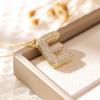 26-Letter Alphabet Pendant Necklace with Copper Clavicle Chain and Micro-Inlaid Zircon