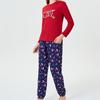 Ladies European & American Christmas Print Loungewear Set: Elastic Long Sleeve Crew Neck Homewear 2025
