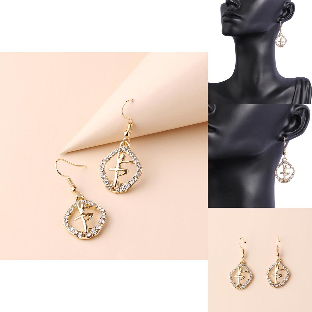 Fashion Trend Alloy Rhinestone Angel Dangle Earrings For Trendy Girls