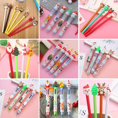 Caneta Esferográfica Colorida de Natal - Papelaria Criativa e Multifuncional para Estudantes e Uso de Escritório