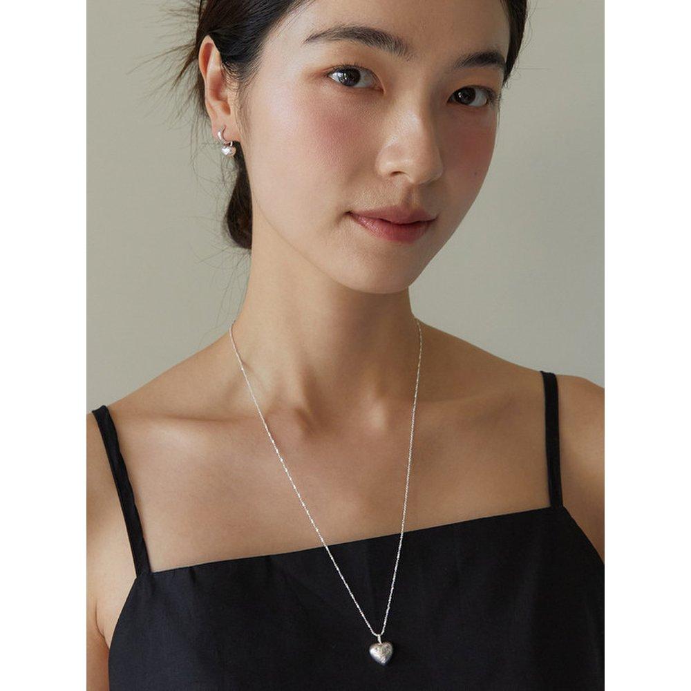 (925 Silver) Witty Cubic Heart Necklace Nz2090