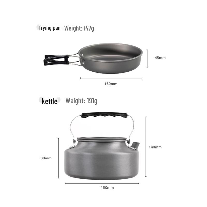 Hanlu DS-310 Przenośny Zestaw Naczyń i Czajnik na Kemping Outdoor