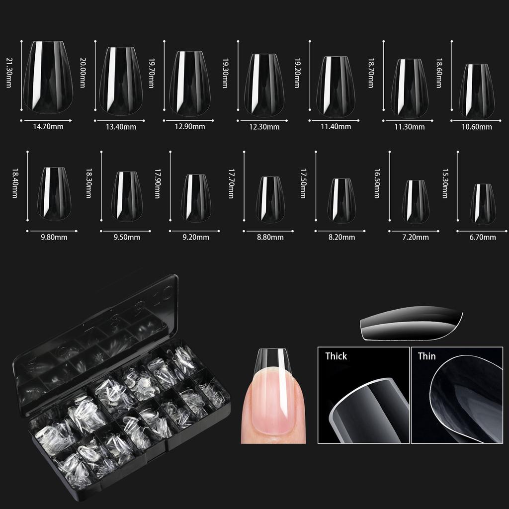 Soft Gel False Tips Natural Sculpted Ballet Coffin Almond Fake Nails Full Cover Premium Press On Nails Nail Supplies