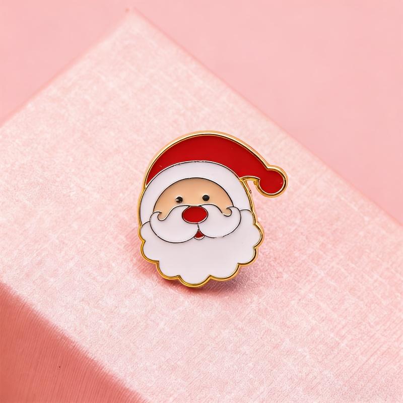 1pc Christmas Santa Glass Enamel Pin | Xmas Gift Brooch for Women | Festive Sweater Decoration, Christmas Brooches Cute brooch