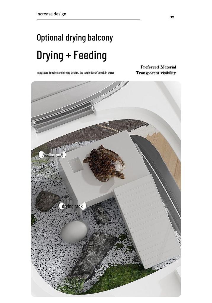 Eco-Friendly Turtle Breeding Tank with Climbing Platform and Drainage Lid